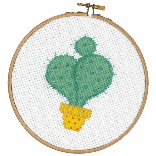 фото Набор для вышивания vervaco "кактус в жёлтом горшочке" 14,5x14,5 см