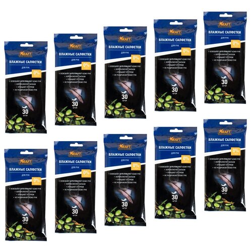 Влажные Салфетки Для Рук С Маслом Оливы 300 Шт 10 30 Шт Упак Kraft арт KT834017 1137₽