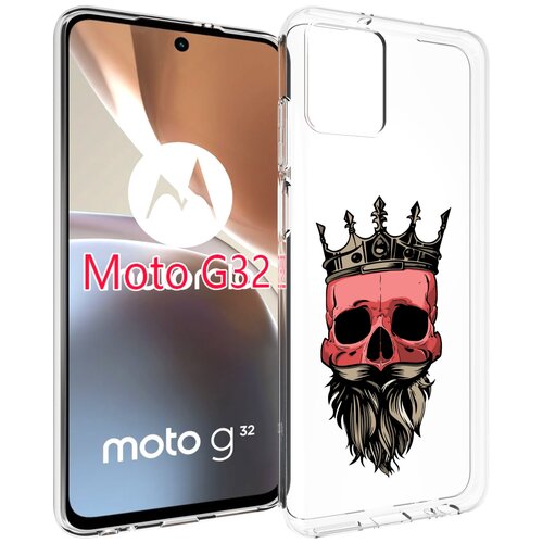 Чехол MyPads бородатый красный череп мужской для Motorola Moto G32 задняя-панель-накладка-бампер чехол mypads бородатый красный череп мужской для motorola moto x40 задняя панель накладка бампер
