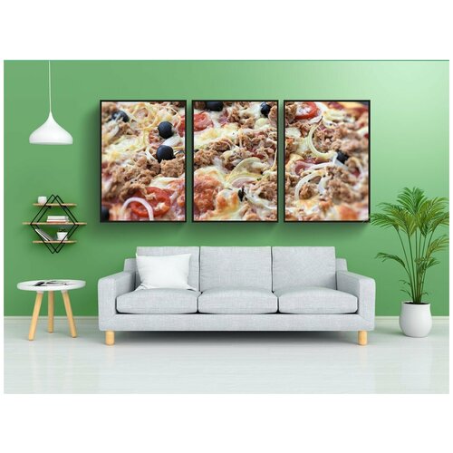 фото Набор модулных постеров для интерьера "пицца, тесто, сыр" 60x90 см. в тубусе, без рамки lotsprints