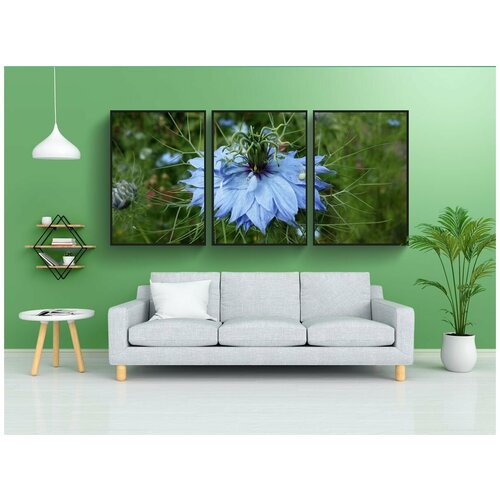 фото Набор модулных постеров для интерьера "дамасская чернушка, цветок, сад" 60x90 см. в тубусе, без рамки lotsprints