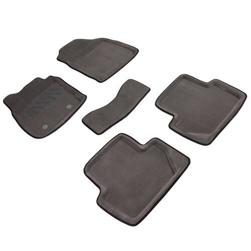 фото Ворсовые 3d коврики в салон seintex для ford ecosport 2014-2017 (серые, 86843)