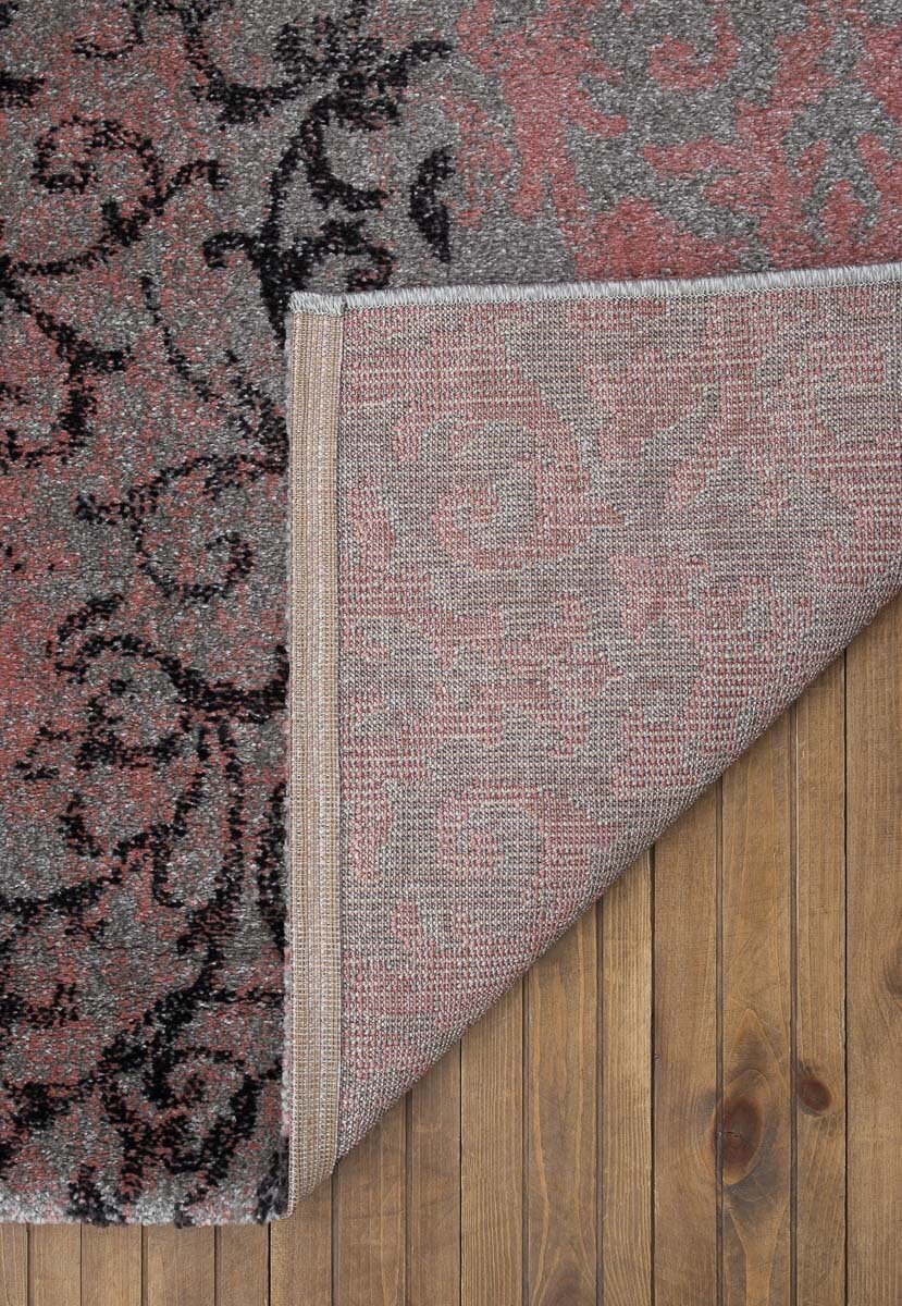 Ковер на пол 1,6 на 2,3 м в спальню, гостиную, розовый, серый Matrix 1759-16811