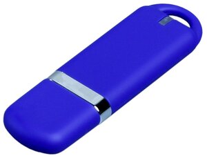 Классическая флешка soft-touch с закругленными краями (8 Гб / GB USB 2.0 Синий/Blue 005 Flash drive VF-662)