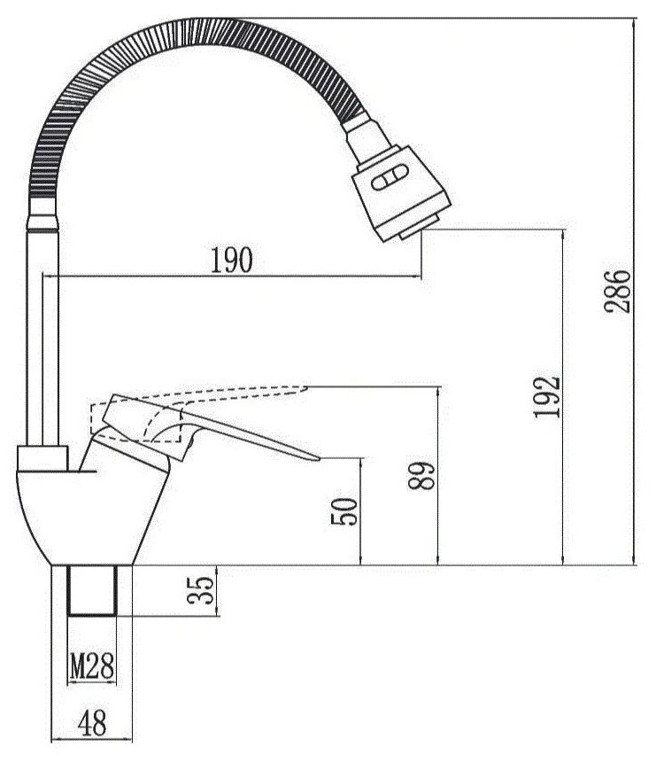 Смеситель для кухонной мойки Solone LOP4-B043-21