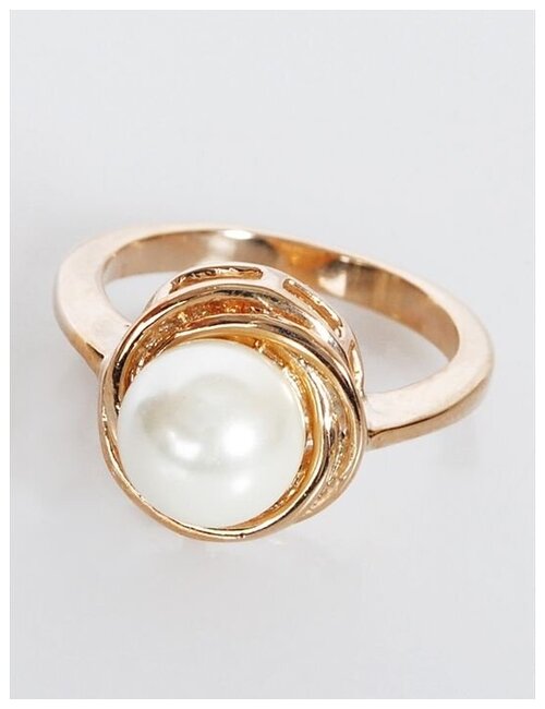 Кольцо помолвочное Lotus Jewelry, жемчуг культивированный, размер 16, белый