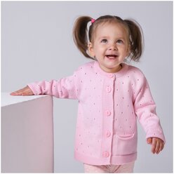 Жакет детский Amarobaby Pure Love Cutie, вязаный, розовый, размер 74