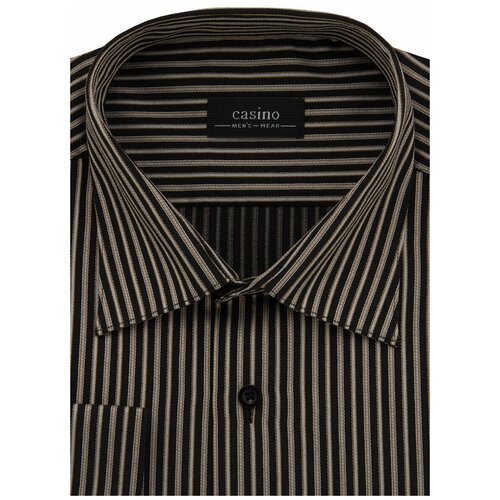 Рубашка Casino, размер 174-184/39, черный блуза hache классический стиль длинный рукав размер 46 черный