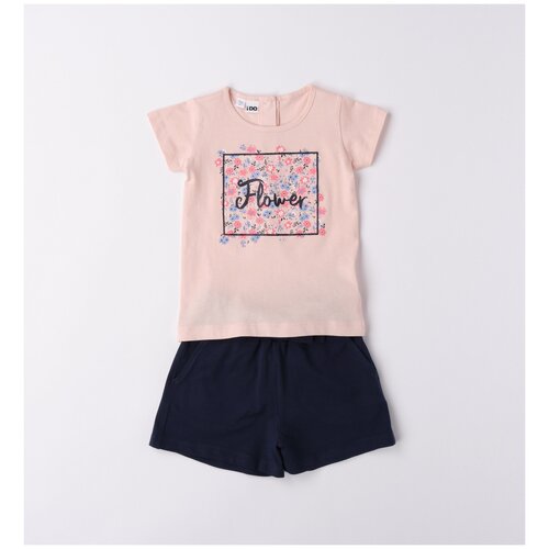 Комплект одежды Ido, футболка и шорты, повседневный стиль, размер 6A, розовый, синий