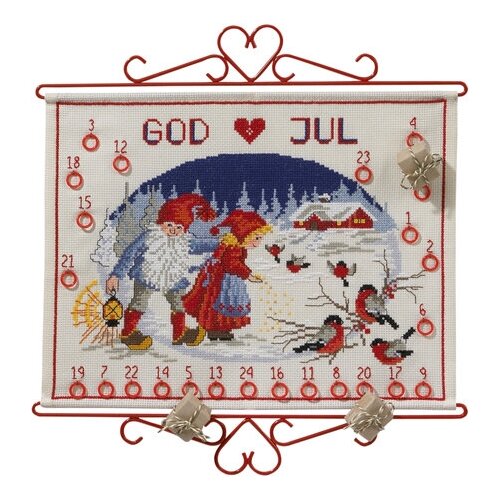 Набор для вышивания, календарь Рождественский календарь 40 x 30 см PERMIN 34-7807