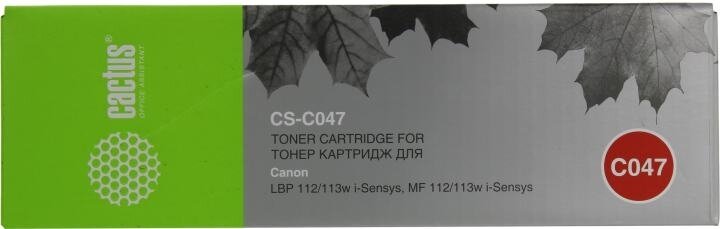 Тонер-картридж лазерный совместимый Cactus CS-C047 черный (1600стр.) для Canon LBP112/LBP113W