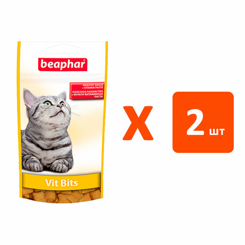 Лакомство BEAPHAR VIT-BITS для кошек подушечки с витаминной пастой (35 гр х 2 шт) beaphar catnip bits подушечки для кошек с кошачьей мятой 75 шт