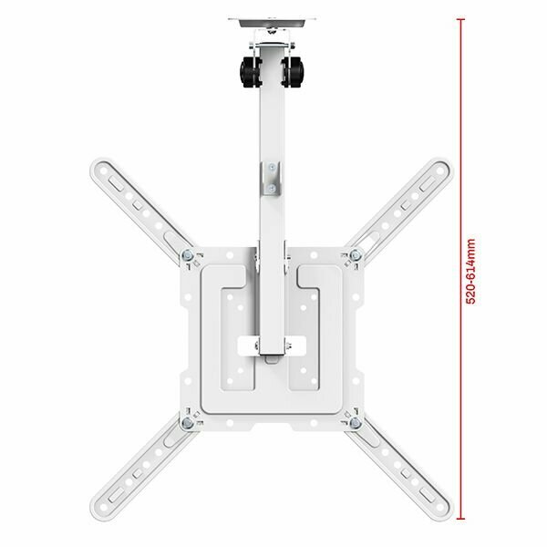 Потолочный наклонно-поворотный кронштейн для телевизоров весом до 20 кг Uniteki LCD3440CBW (белый)