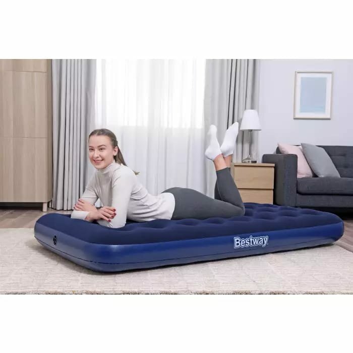 Надувной матрас Bestway Flocked Air Bed, 188х99 см, синий — фото 1
