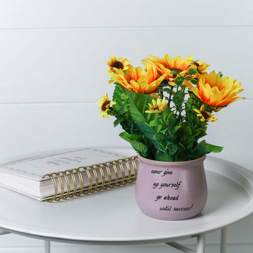 Цветочная композиция подсолнух искусственные цветы для декора интерьера 21 см 1 шт 856₽