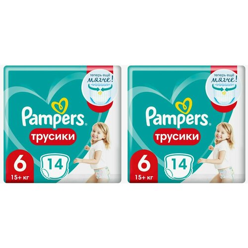 Pampers Подгузники-трусики, Pants, 15+ кг, 14 шт/уп, 2 уп