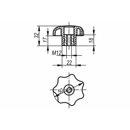 KIPP Рукоятка звездообразная K01555121 800₽