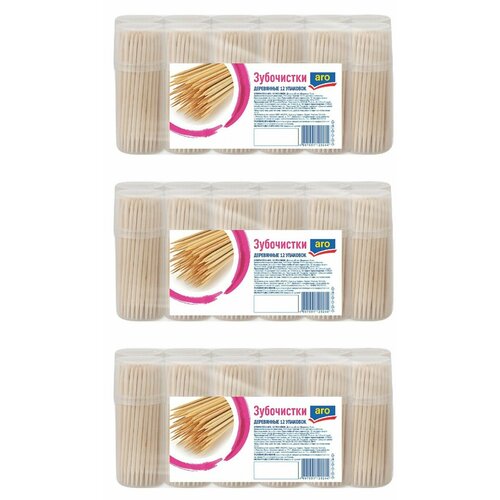 Aro Зубочистки 12 х 100 шт 3 уп 961₽