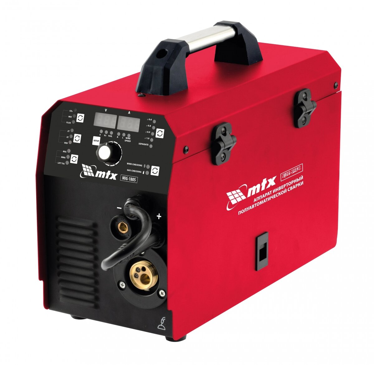фото Аппарат инверторный полуавтоматической cварки MIG-220S, 220A, ПВ 60%, катушка 5 кг MTX 94304