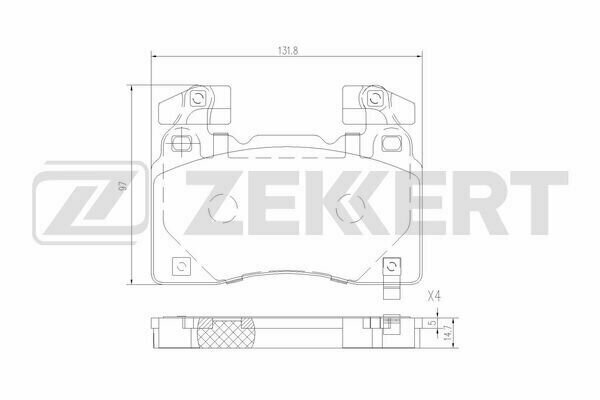 Колодки Торм. Диск. Передн. Chevrolet Camaro 16- Opel Insignia B 17- Zekkert арт. bs-3050