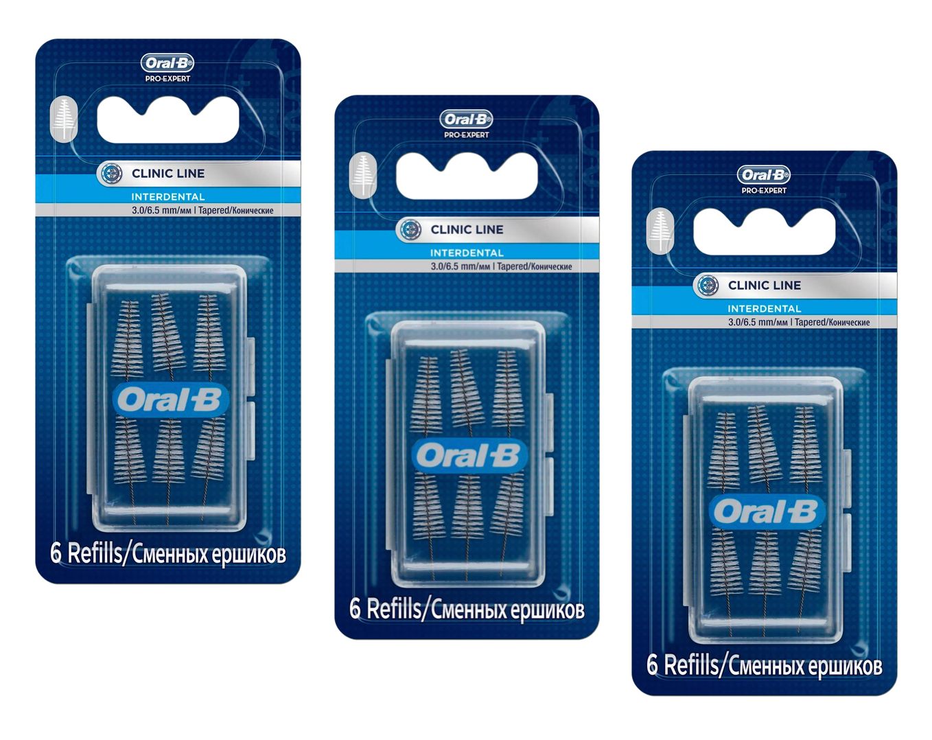 Сменные конические насадки-ершики Oral-B Interdental, 6 шт. в упаковке, 3 уп.