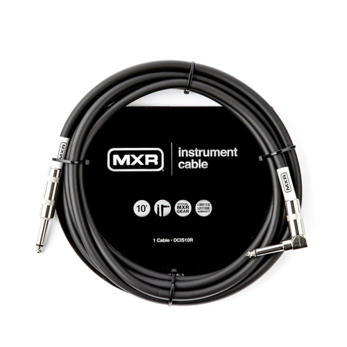 Инструментальный кабель MXR DCIS10R 3 м, провод для музыкальных инструментов, прямой-угловой коннектор