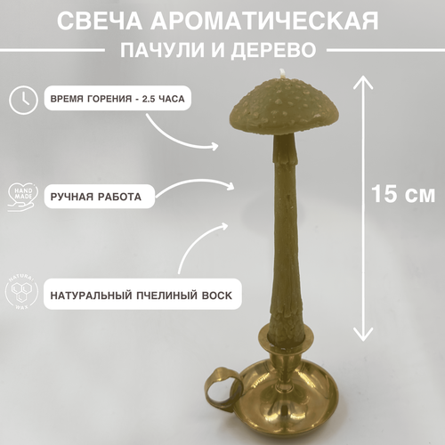 Свеча Гриб Мухомор цвета хаки 800₽
