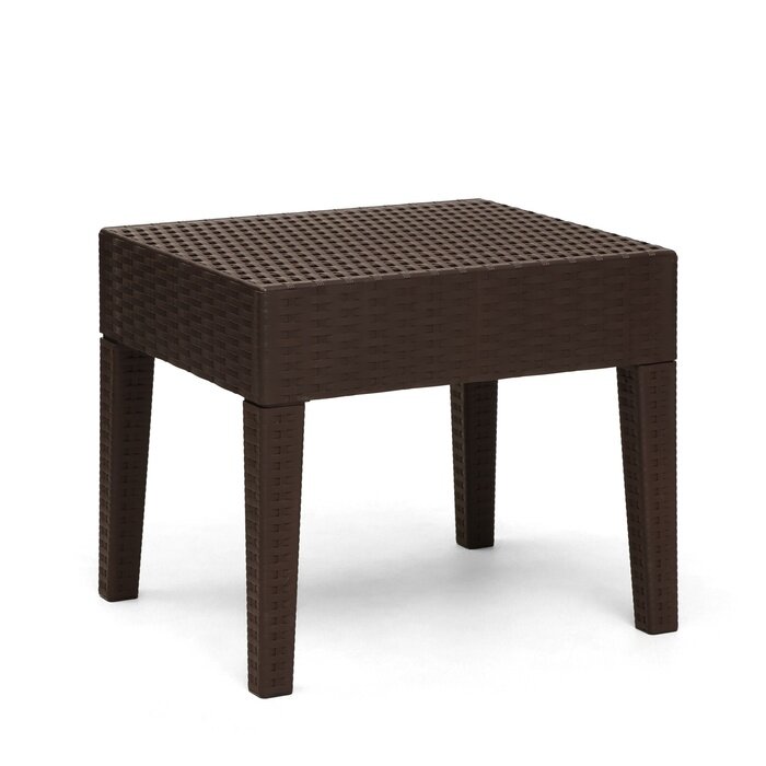 фото Журнальный столик "RATTAN Ola Dom" квадратный, коричневый, 46 х 53 х 35 см