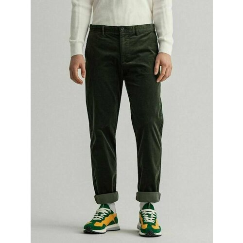 Брюки GANT, размер 31/32, зеленый брюки gant размер 31 хаки