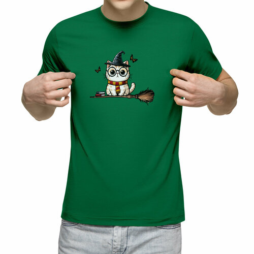 Футболка Us Basic, размер S, зеленый мужская футболка кот поттер 2xl белый