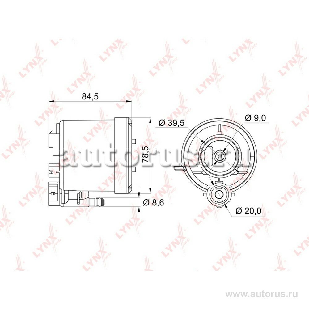 Фильтр топливный lynxauto lf-163m