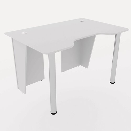 Изображение товара Игровой компьютерный стол "Лакер" с полкой для монитора, 140x80x75 см, белый с белой кромкой