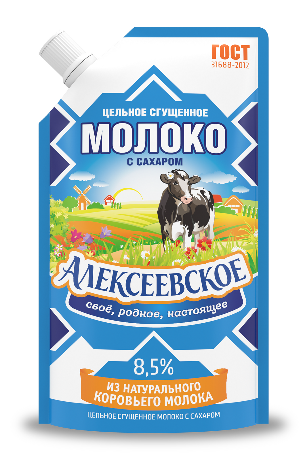 Молоко сгущ. с сах. "Алексеевское" м. д. жира 8,5% дой-пак 270г