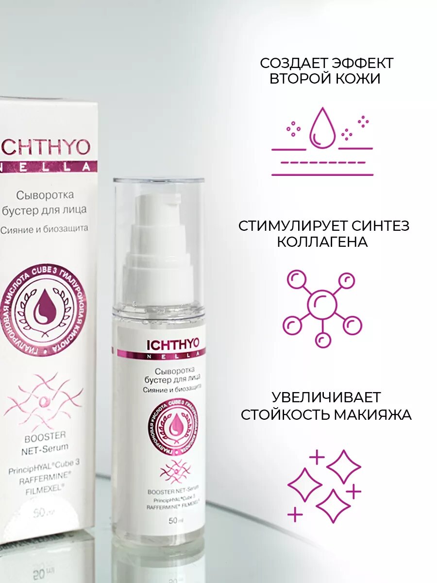 Картинки Сыворотка ICHTHYONELLA бустер для лица сияние и биозащита 50 мл