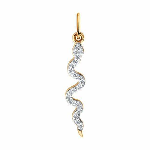 Подвеска Diamant, красное золото, 585 проба, фианит