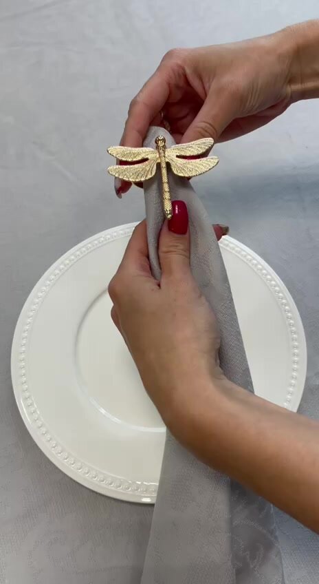 Набор из 4 шт кольцо для салфеток "Стрекоза" 7х5,5х4,5см — фото 1