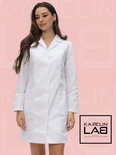 Изображение товара Халат медицинский на кнопках с длинным рукавом
