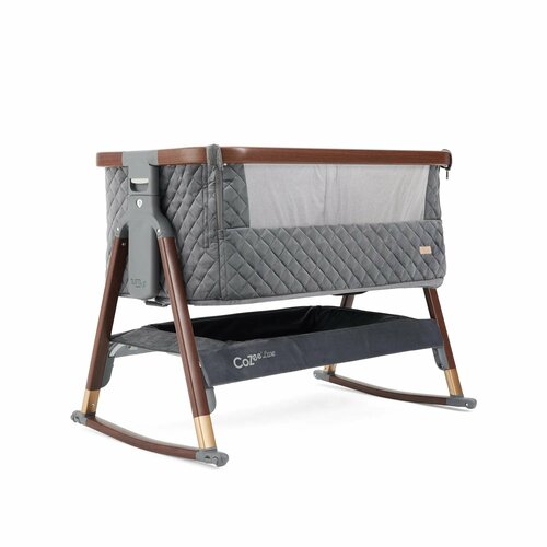 фото Колыбель tutti bambini cozee luxe walnut/slate с колесами + качалка