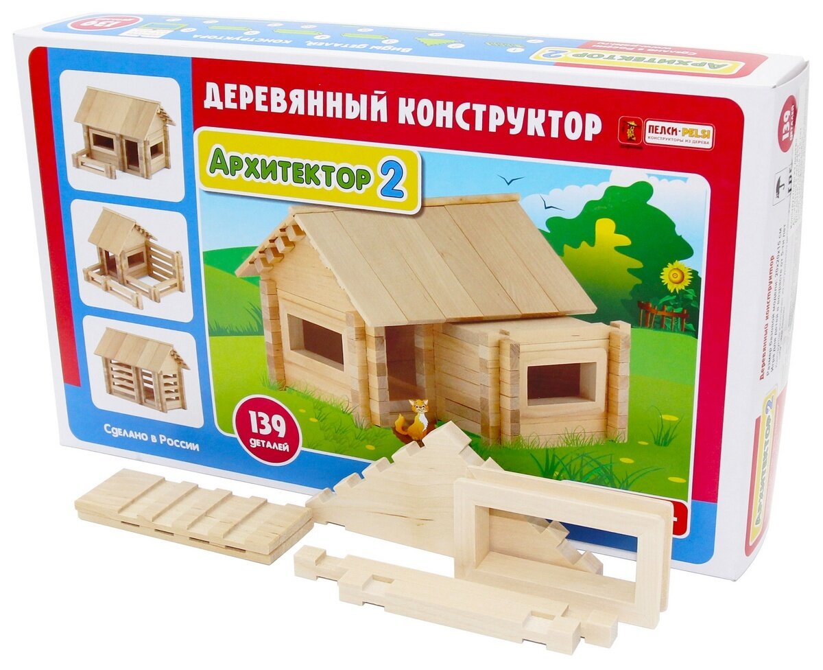 Конструктор из дерева Пелси "Архитектор 2"
