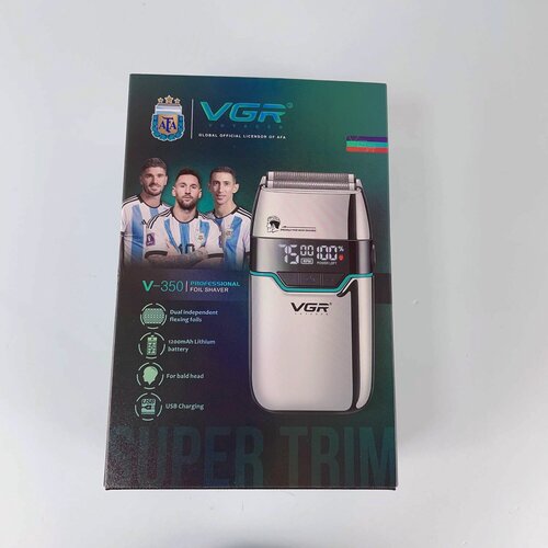 Изображение товара Профессиональная электробритва-шейвер для сухого и влажного бритья / V 350 серебро