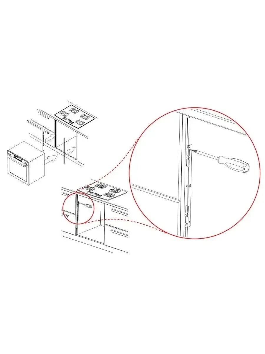 Термоизоляционная планка КМП-торг, для духовых шкафов, металл, черная — фото 1
