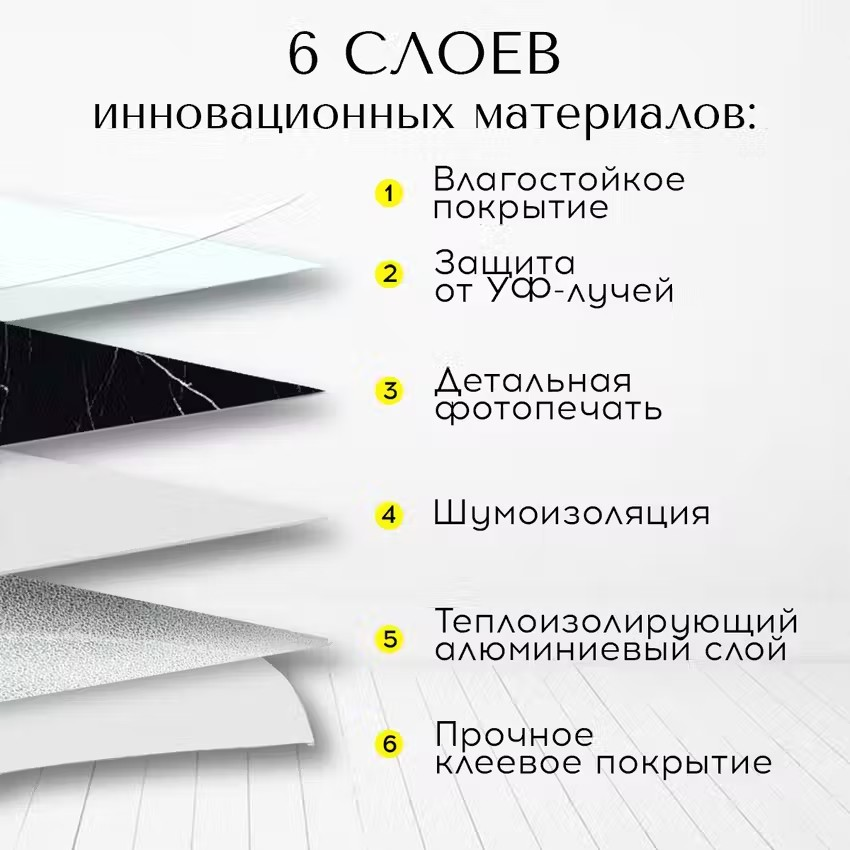 Стеновые панели Conflate, самоклеящиеся для стен Черный мрамор, 30*30 см, 20шт. — фото 1