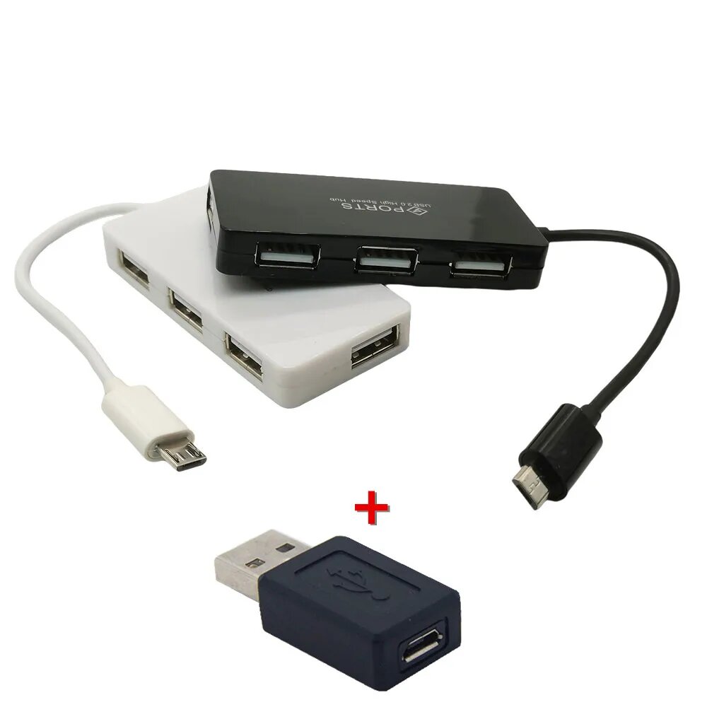 Micro USB концентратор OTG 4-портовый концентратор адаптер USB 2,0 сплиттер для телефона Samsung Galaxy S3/S4/NOTE2/NOTE3, Черный