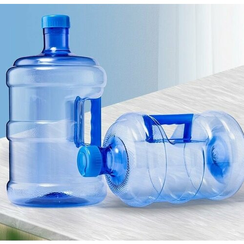 Бочонок, многоразовая бутылка с ручкой (5 литров) голубой