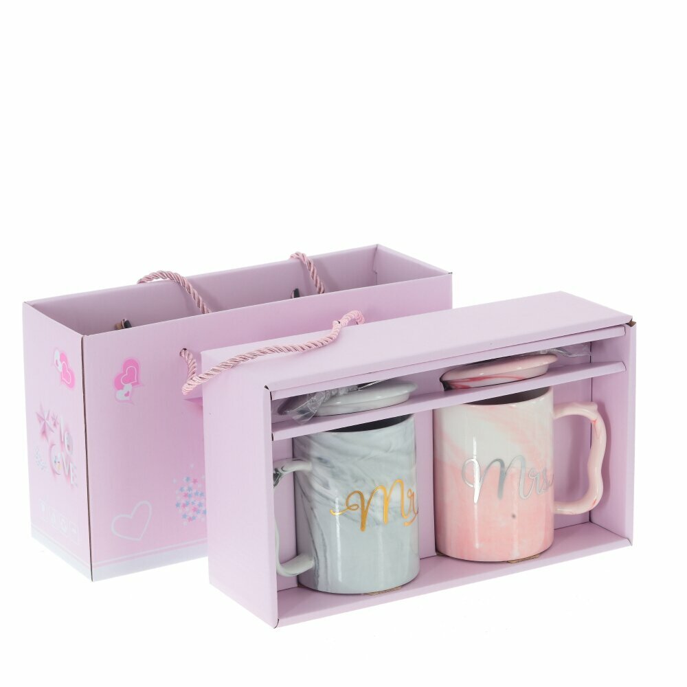 Набор из 2-х кружек с крышкой и ложкой 400 мл L115 W85 H105 см