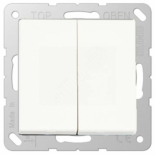 Выключатель 2 клавишный белый JUNG ECO profi EP405U/1WW