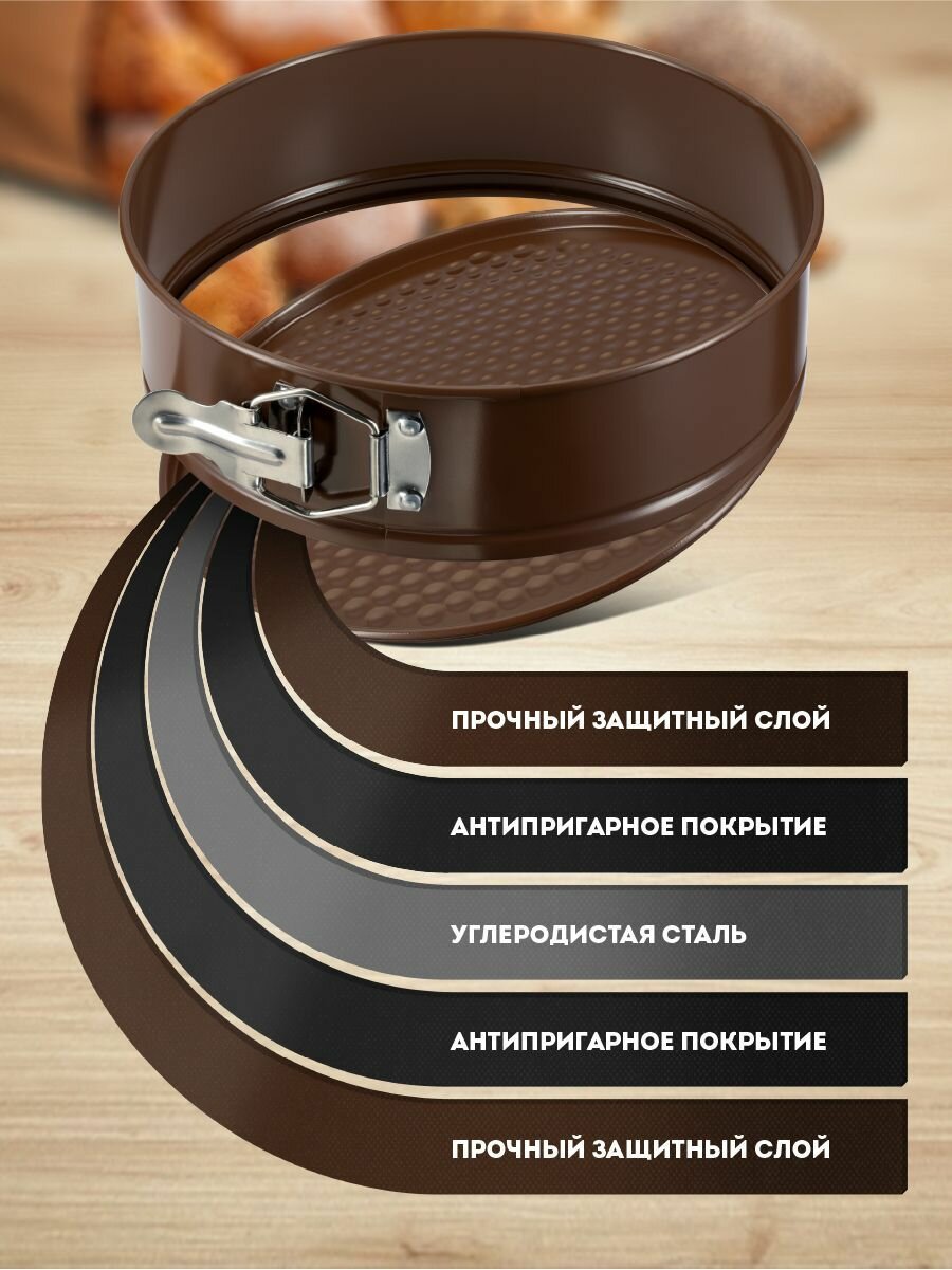 Форма для запекания круглая 26 см, разъемная, антипригарное покрытие, Regent Inox — фото 1