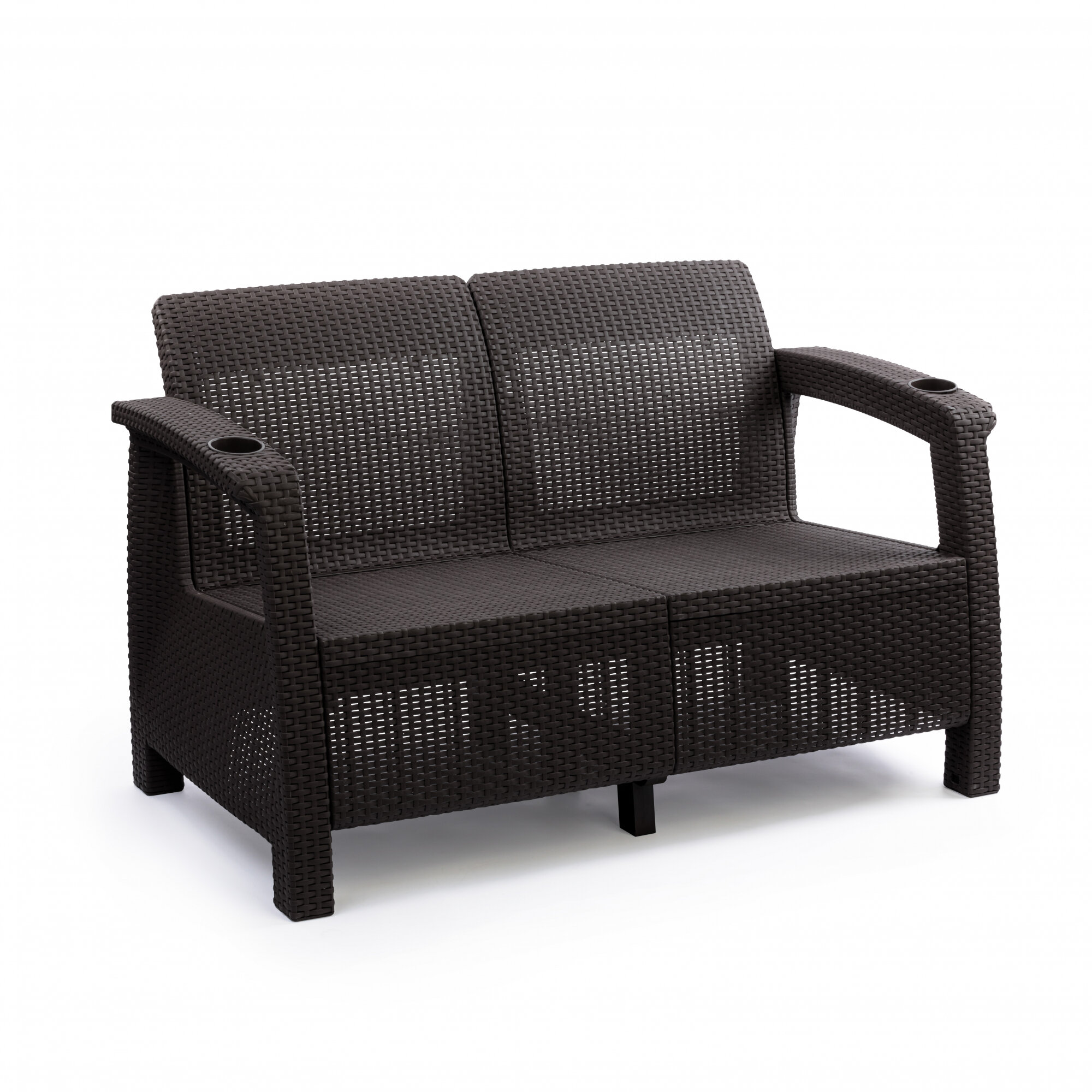 Диван Альтернатива "Ротанг-плюс" М8837, 2-х местный, мокко