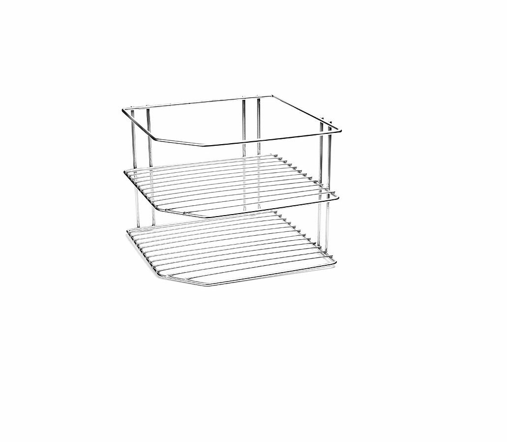 Подставка для посуды угловая 2-х ярусная хром