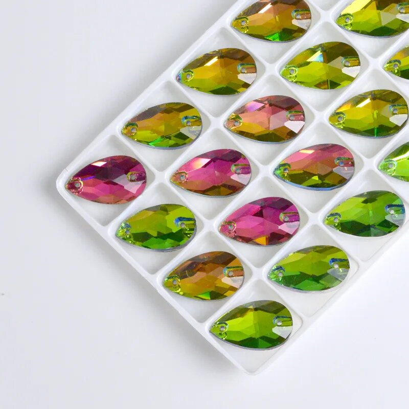 Стеклянные капли Rainbow 11x18mm (28шт)